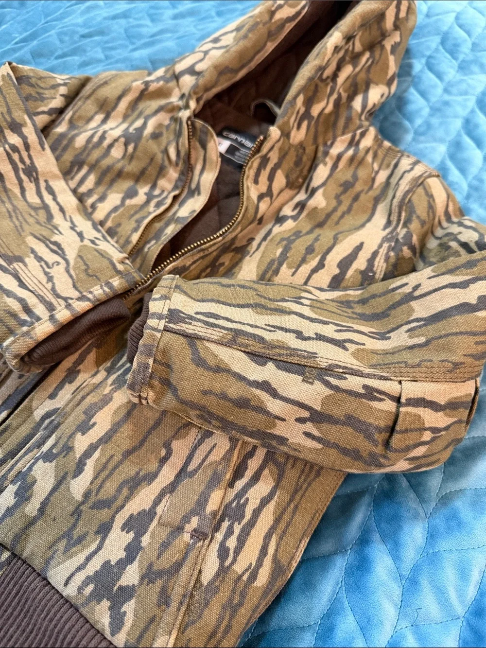 Carhartt Boys' Canvas Active Hooded Insulated Jacket 4T Mossy Oak Camo